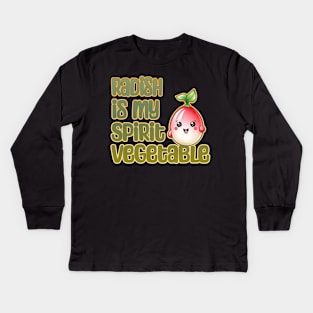 Radish is My Spirit Vegetable Kids Long Sleeve T-Shirt